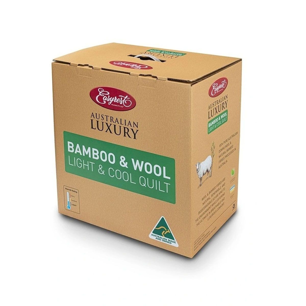 Easyrest Australian Made Light & Cool Bamboo / Wool Quilt for Spring/ Summer King