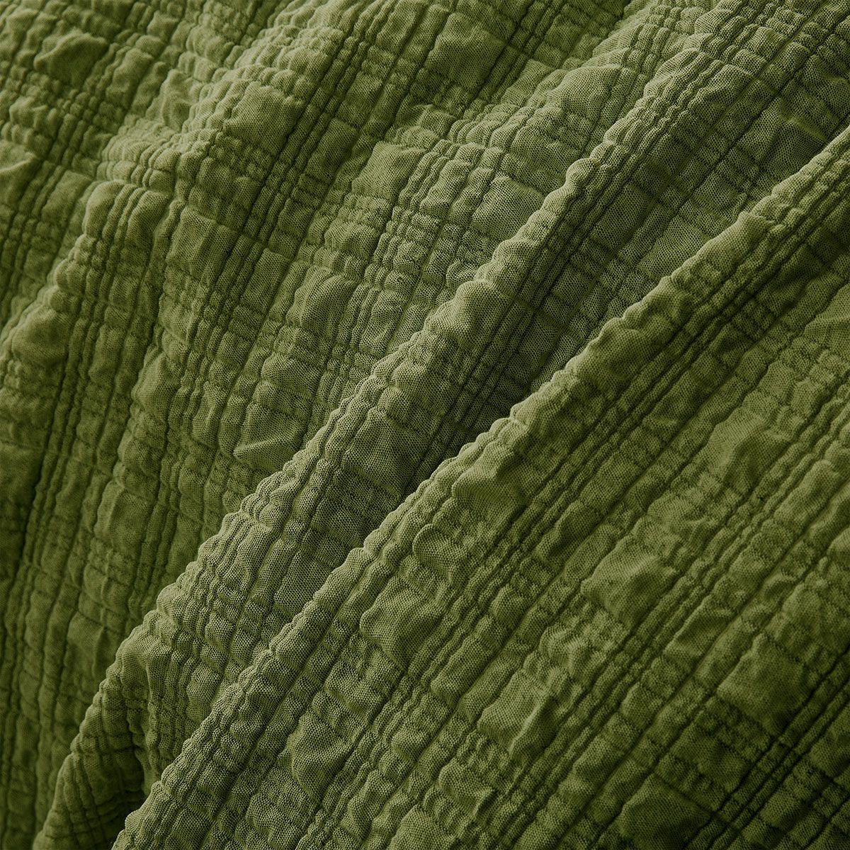 Accessorize Augusta Olive Crinkled Look Quilt Cover Set King