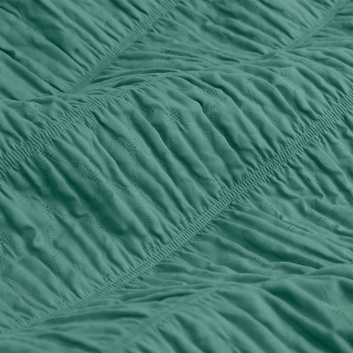 Ardor Tuscan Teal Ruched Quilt Cover Set King