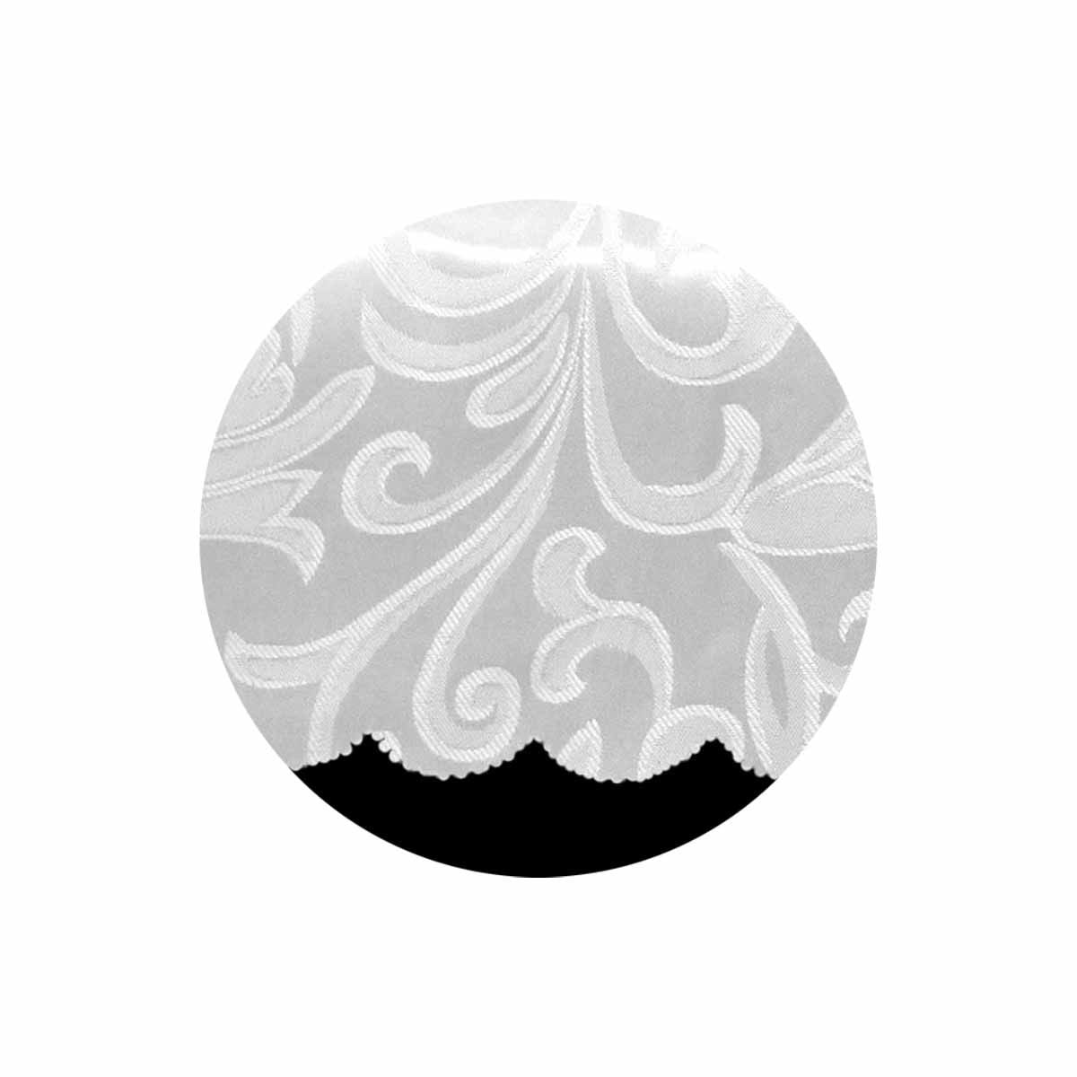 Swirl Leaf White Jacquard Table Cloth with Scalloped Edging 140 x 180 cm / 4 Seater