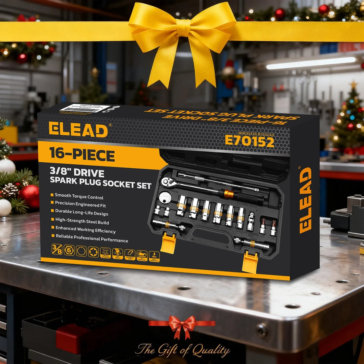 ELEAD 16Pc Spark Plug Socket Set 3/8" Drive Torque Wrench Kit CR-V Removal Tool