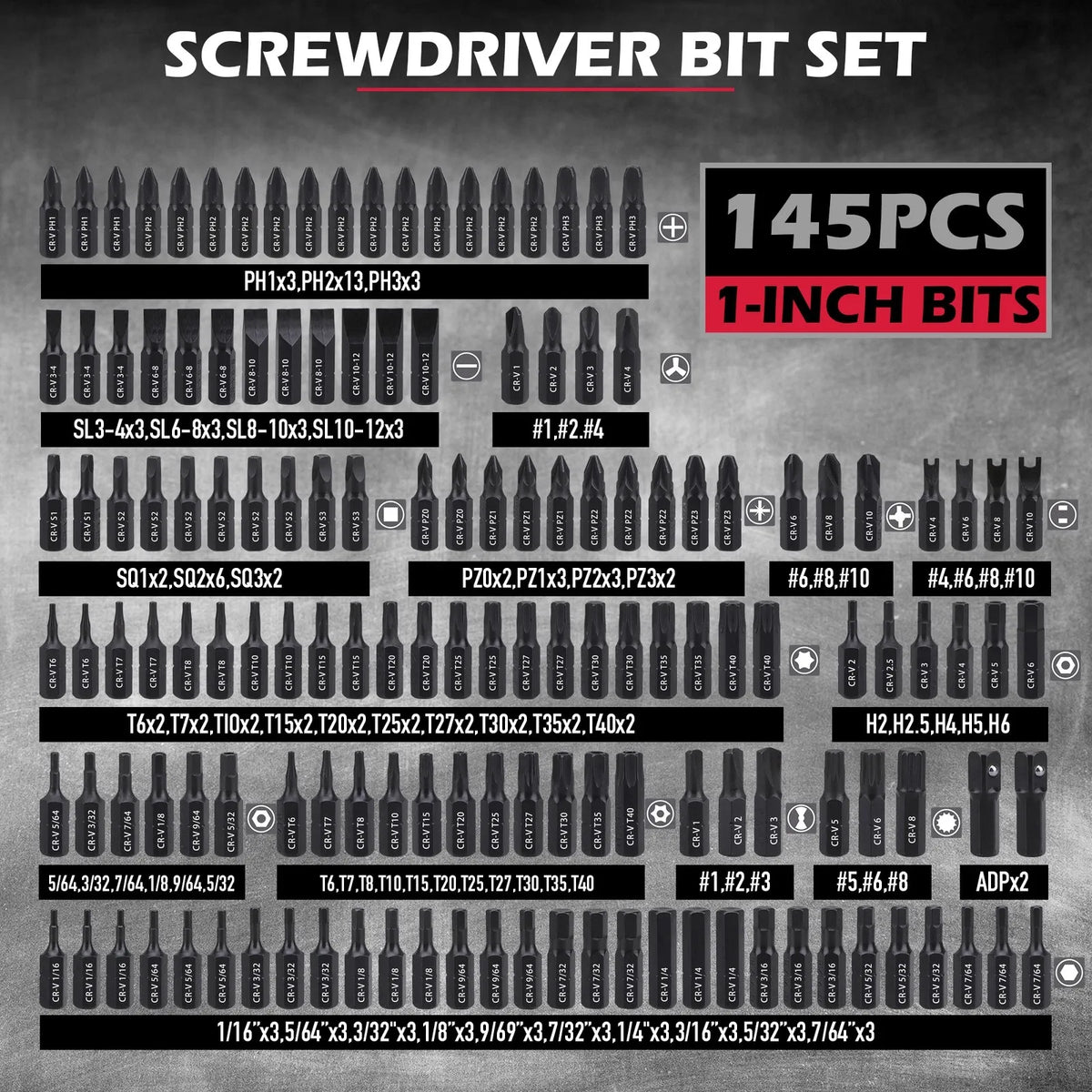 SEDY 235PC Screwdriver Bit Set Ratchet Handle Holders Security Bits Nut Drivers