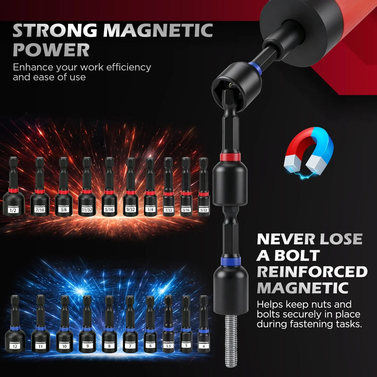 SEDY 64Pcs Torque Screwdriver Set 10-70 in-lb S2 Bits Magnetic Nut Driver Kit