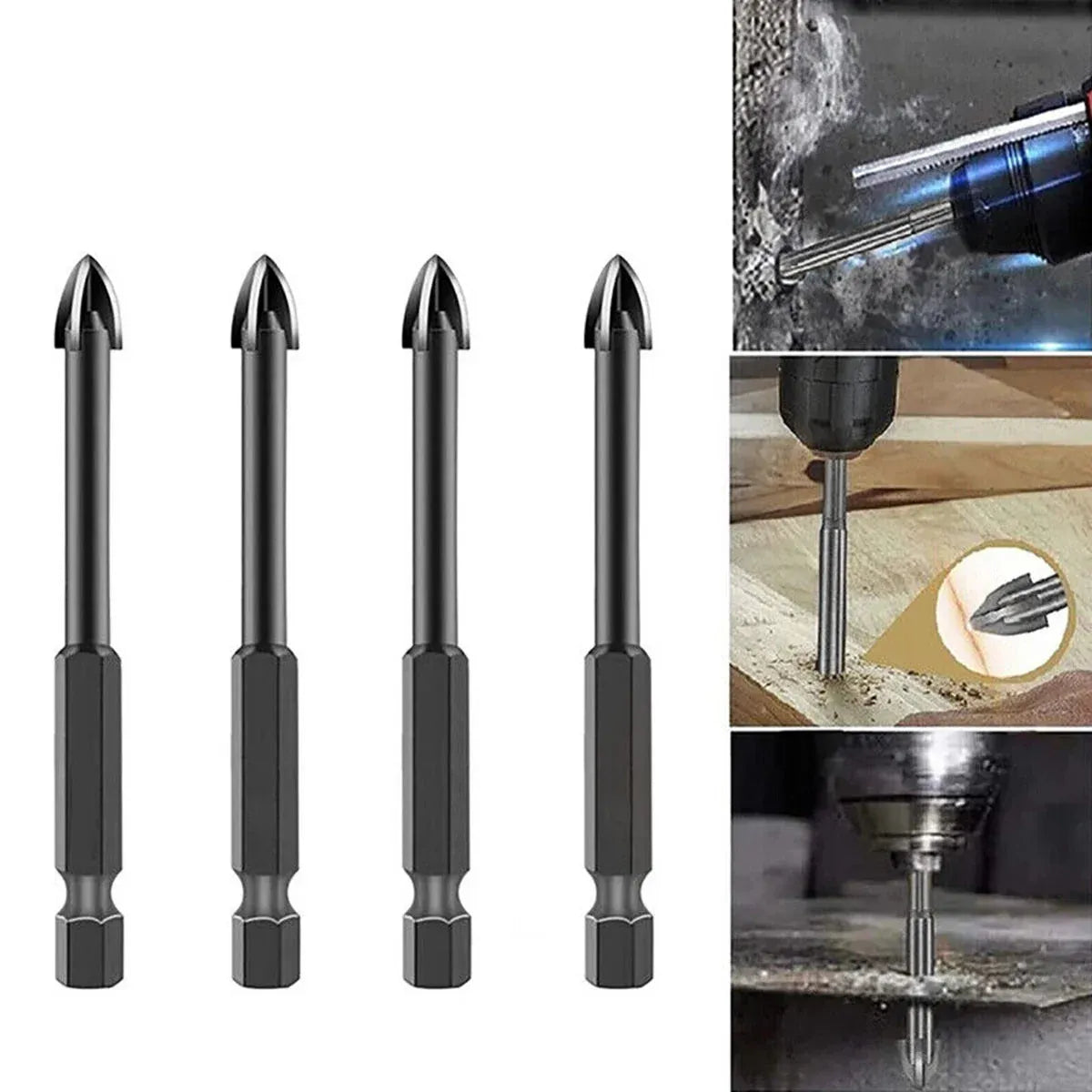 10X 6mm Hex Shank Tile Drill Bit for Porcelain Marble & Glass