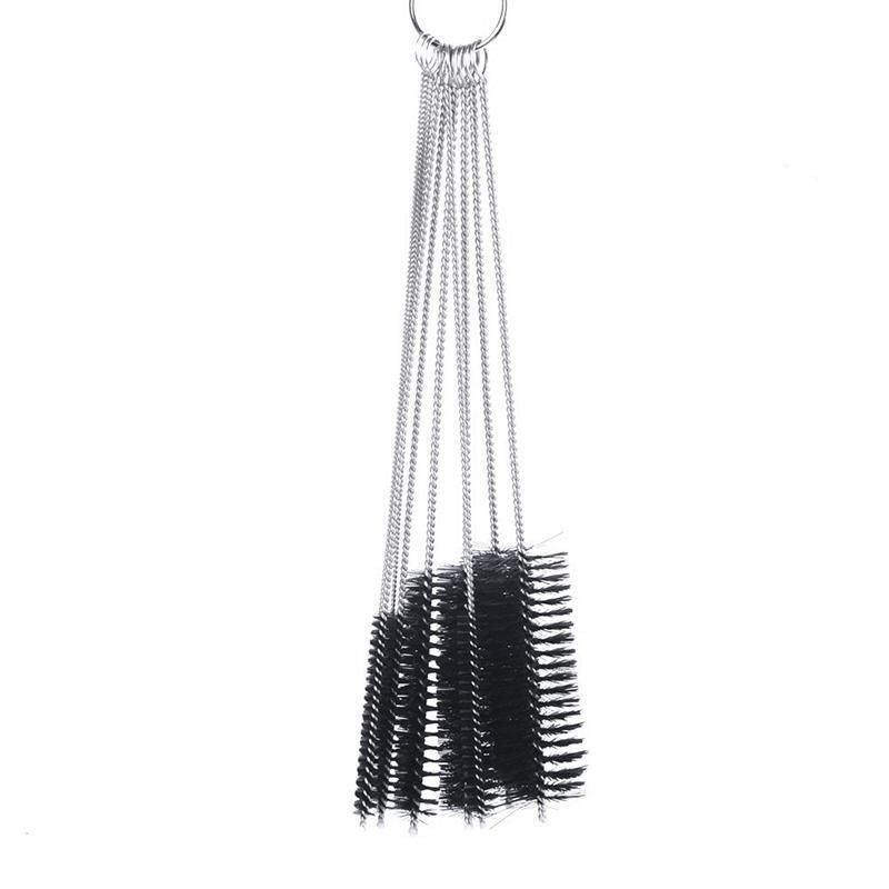 10Pcs Nylon Straw Brush Cleaner Bottle Tube Pipe Small Long Cleaning - Black