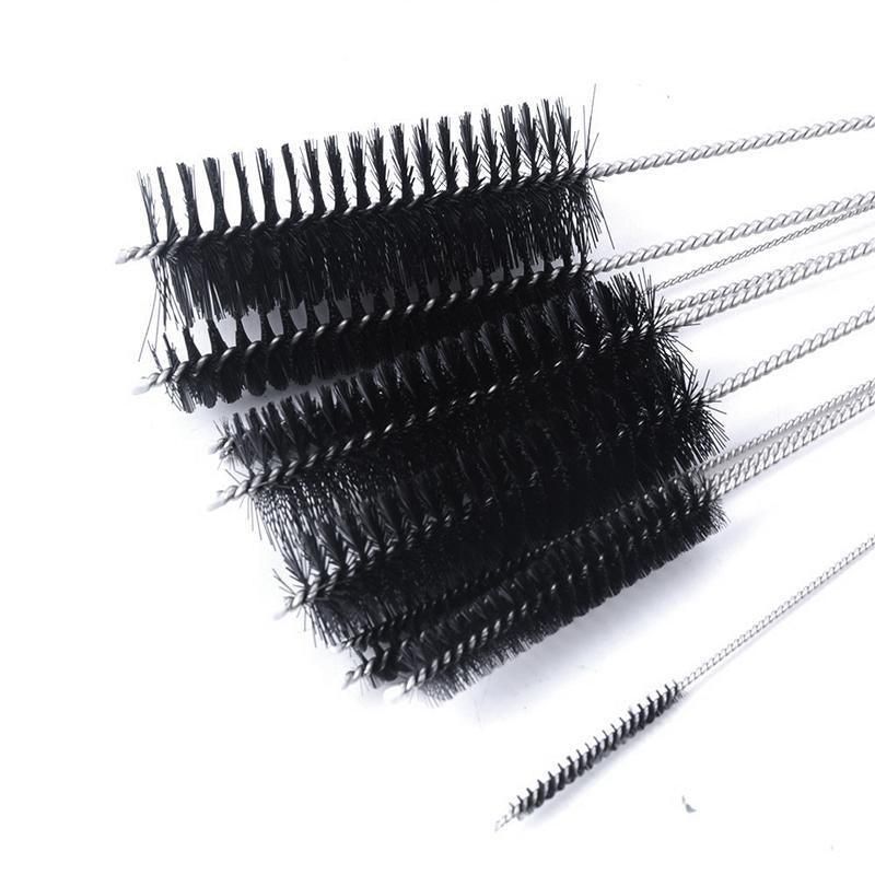 10Pcs Nylon Straw Brush Cleaner Bottle Tube Pipe Small Long Cleaning - White