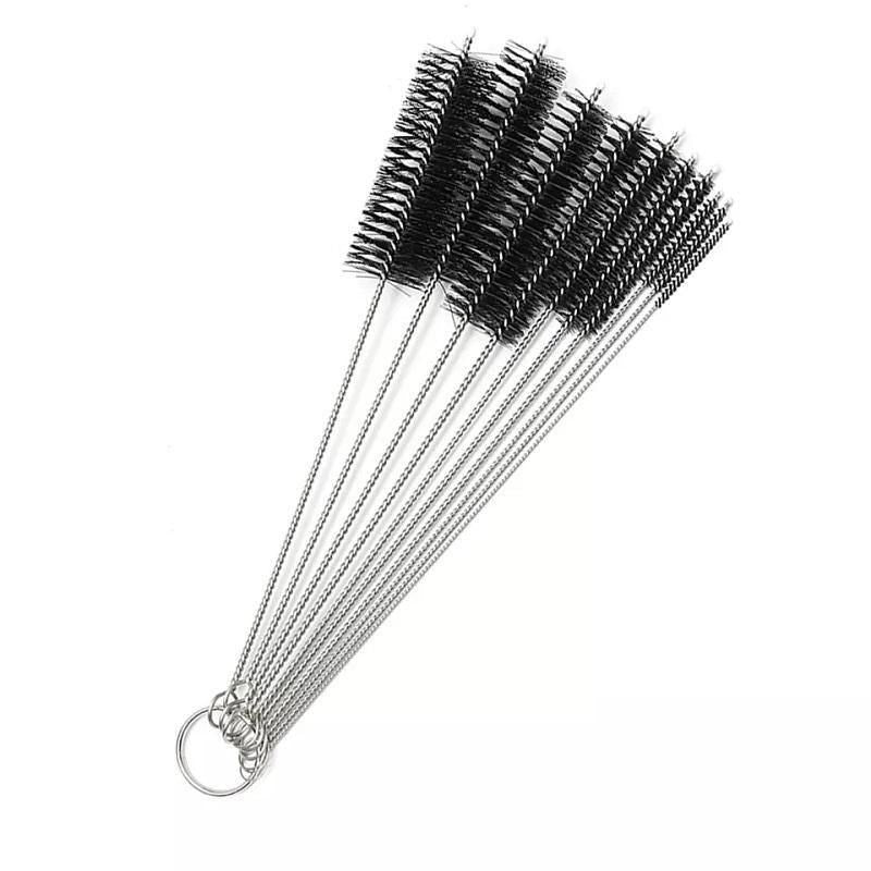 10Pcs Nylon Straw Brush Cleaner Bottle Tube Pipe Small Long Cleaning - White