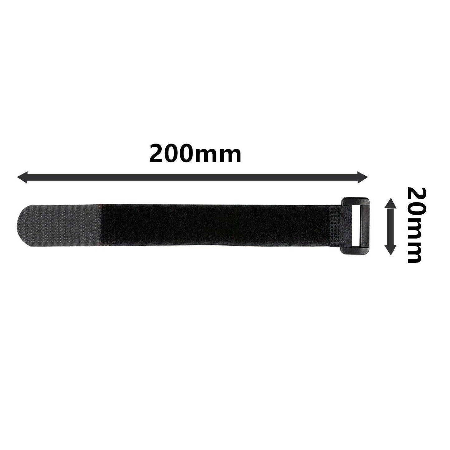 Magic Cable Ties Reusable Winder Coded Organiser Cords Hook Loop Black - 20*200mm  50PCS