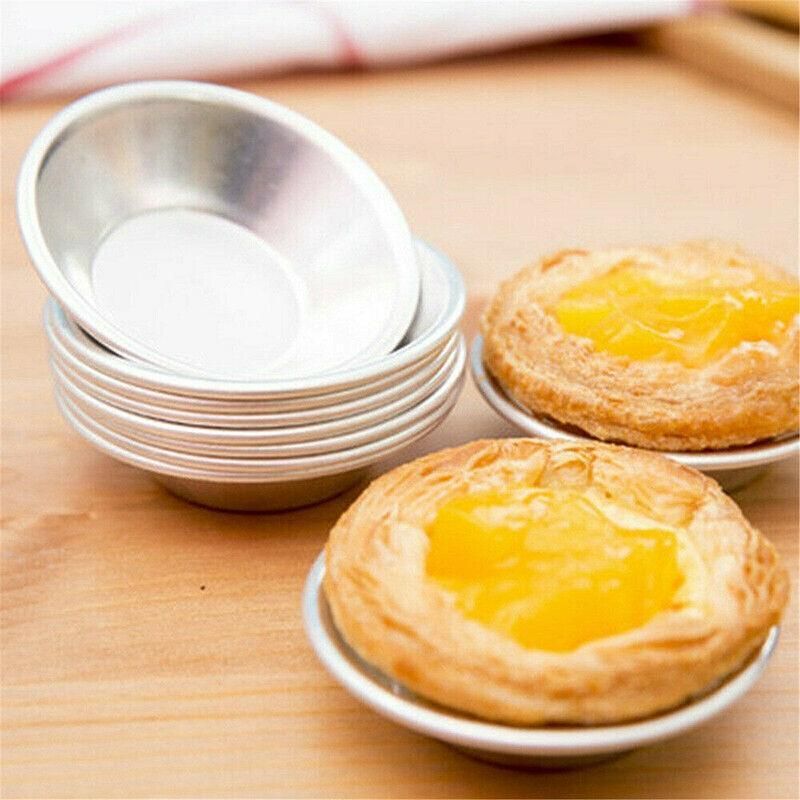 20Pcs Aluminium Egg Tart Moulds Mini Baking Cups for Pudding Tarts Cakes