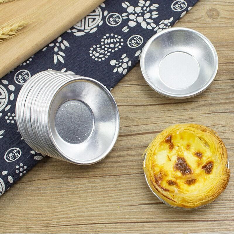 20Pcs Aluminium Egg Tart Moulds Mini Baking Cups for Pudding Tarts Cakes