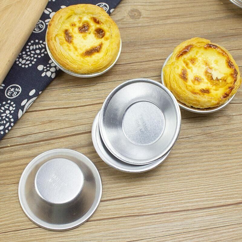 20Pcs Aluminium Egg Tart Moulds Mini Baking Cups for Pudding Tarts Cakes