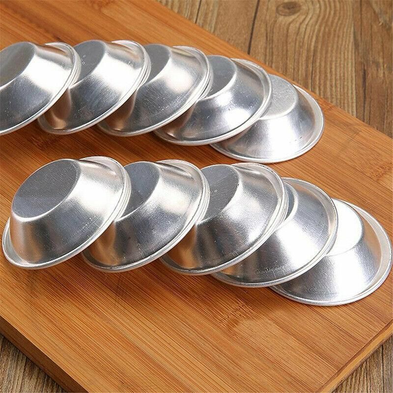 20Pcs Aluminium Egg Tart Moulds Mini Baking Cups for Pudding Tarts Cakes
