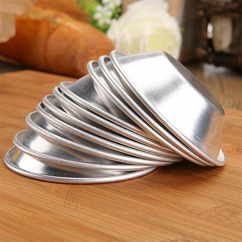20Pcs Aluminium Egg Tart Moulds Mini Baking Cups for Pudding Tarts Cakes