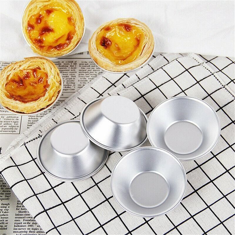 20Pcs Aluminium Egg Tart Moulds Mini Baking Cups for Pudding Tarts Cakes