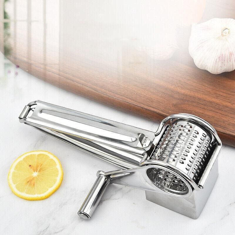 Rotary Cheese Grater Stainless Steel 4 Blade Set Kitchen Slicer