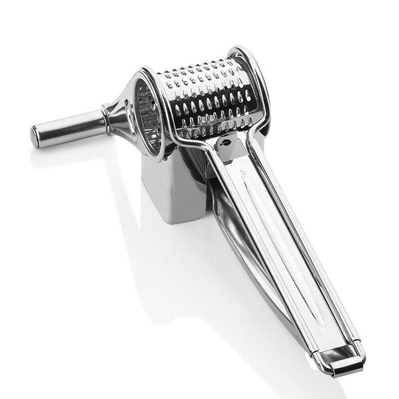 Rotary Cheese Grater Stainless Steel 4 Blade Set Kitchen Slicer