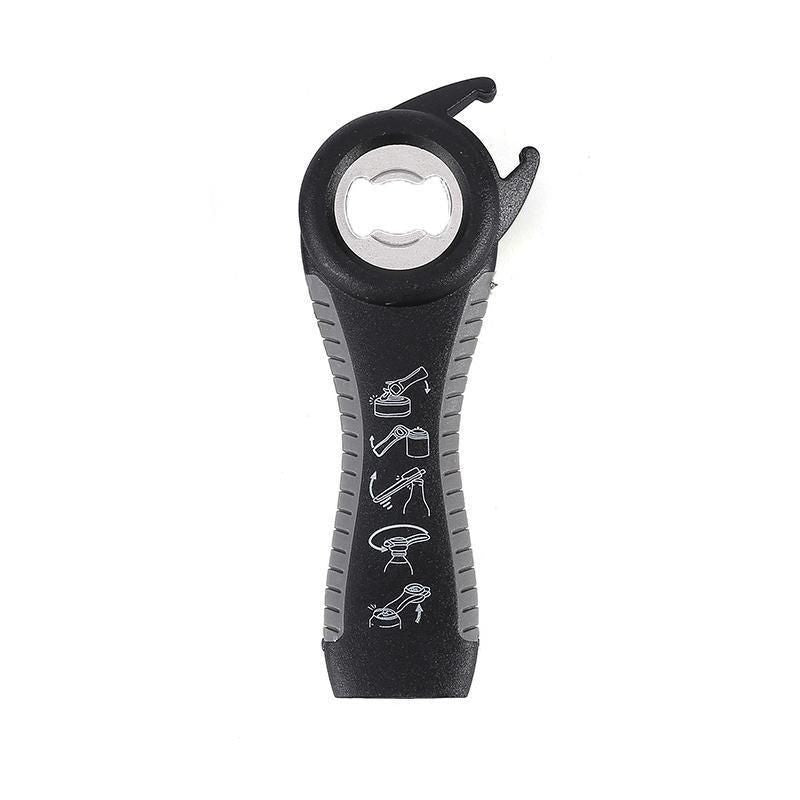 Multi 5 In 1 Manual Cap Kitchen Tool Jar Twist Off Lid Bottle Can Opener Gadget - Black