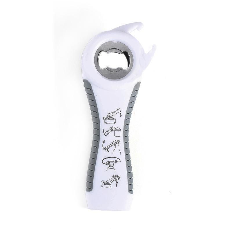 Multi 5 In 1 Manual Cap Kitchen Tool Jar Twist Off Lid Bottle Can Opener Gadget - Grey