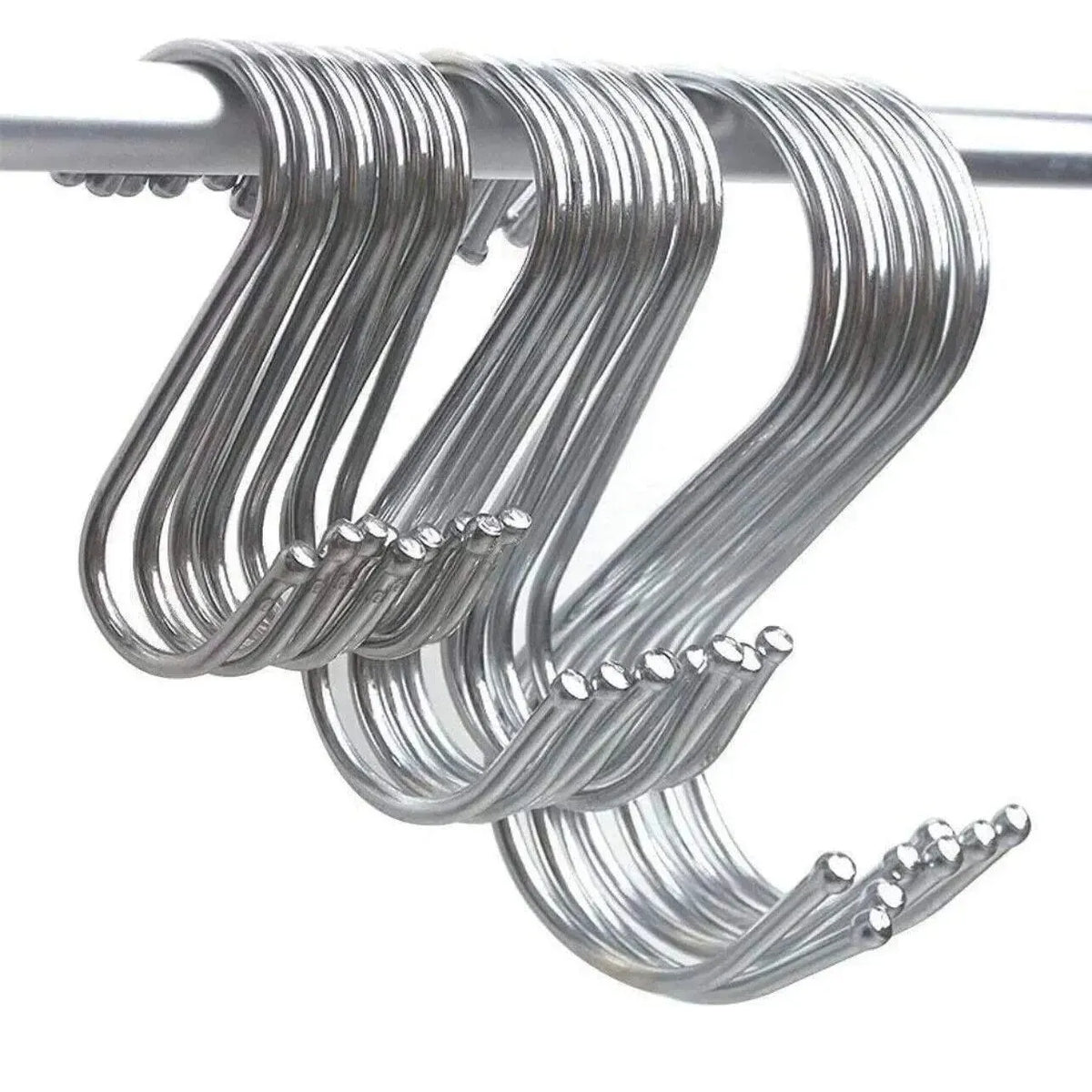 7cm Stainless Steel S Shape Hooks Kitchen Hanger Rack Clothes Hanging Plant Holders - 20PCS