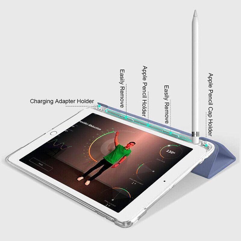 Shockproof Silicone iPad Air 3 Cover with Pencil Slot and Smart Wake - Grey