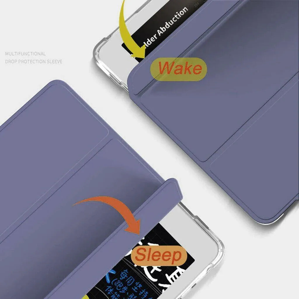 Shockproof Silicone iPad Air 4 Cover with Pencil Slot and Smart Wake - Black