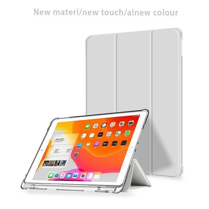 Shockproof Silicone iPad Air 4 Cover with Pencil Slot and Smart Wake - Lavender Grey