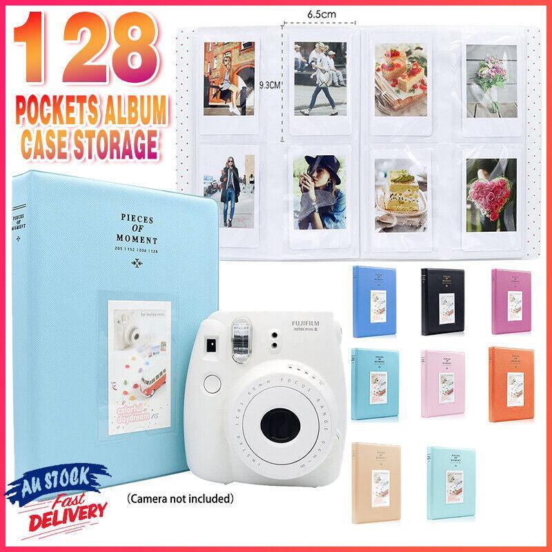 128 Pockets Album Case Storage For Polaroid Photo FujiFilm Camera Film - Blue