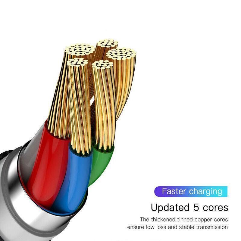 Red Black Baseus 60W 100W USB C to Type C Charger Cable PD Fast Charge For Samsung - 2m 100w