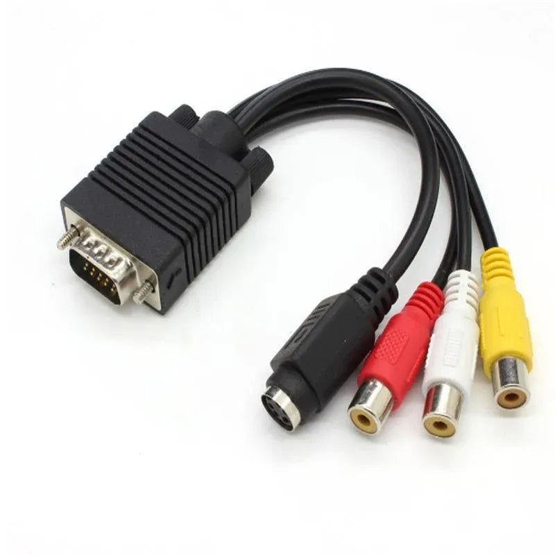 High-Quality PC VGA to S-Video 3RCA TV Converter Cable - Seamless Video Adapter Solution