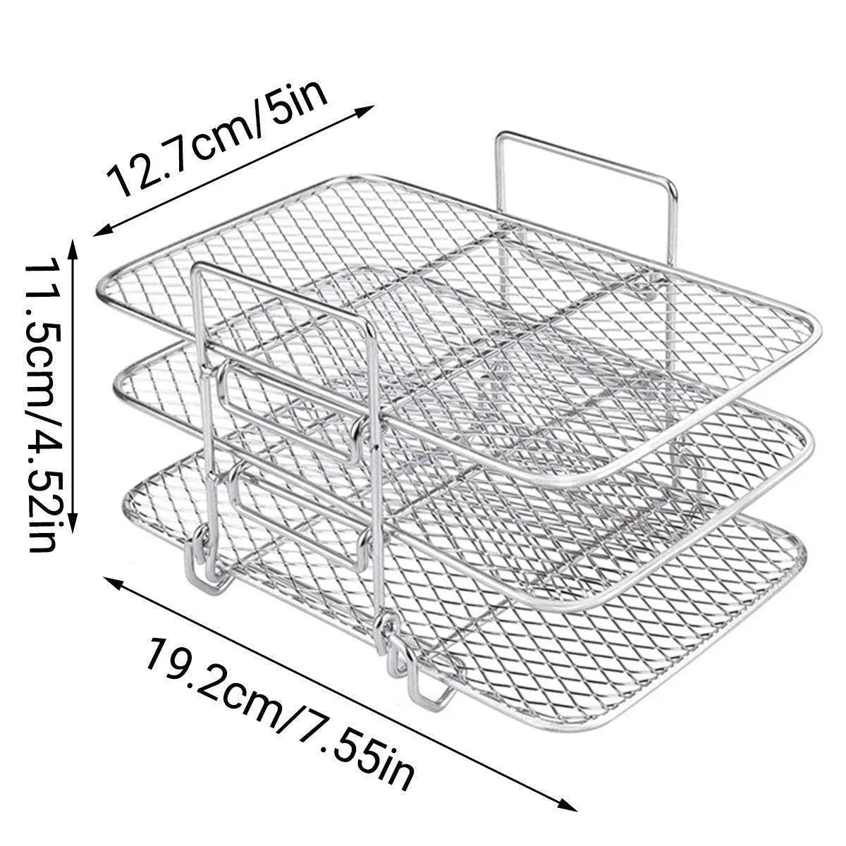 304 Stainless Steel Multi Layer Detachable Air Fryer Mesh Thickened Grill Shelf