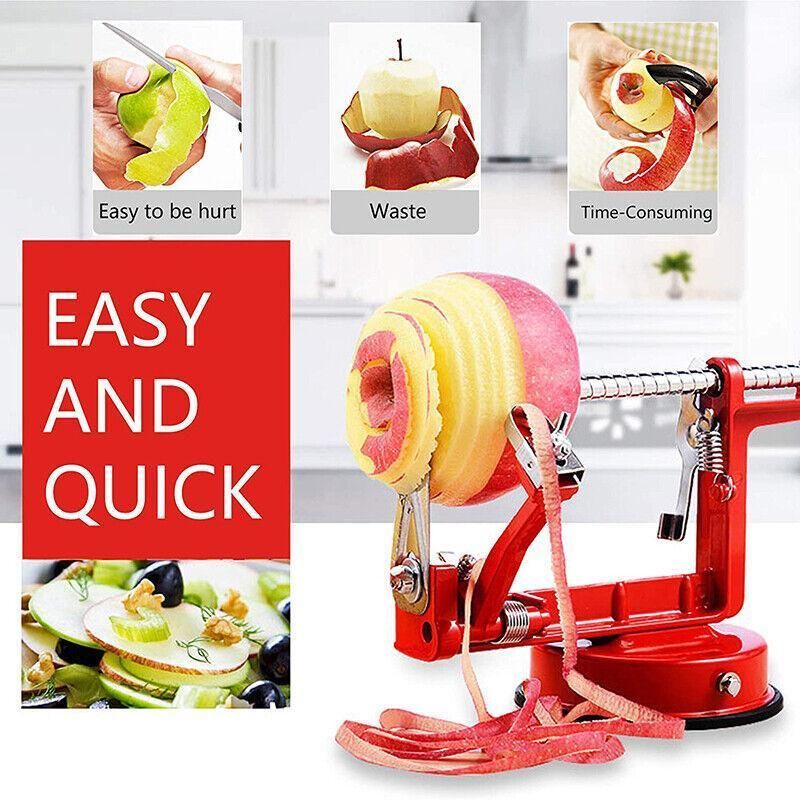 3 in 1 Manual Apple Peeler Corer Slicer Red Fruit Cutter for Kitchen Use