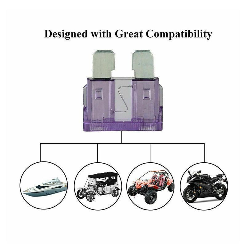 100PCS Standard Blade Auto Car Assorted Fuses Assortment Kits Sets 2A-35A With Box