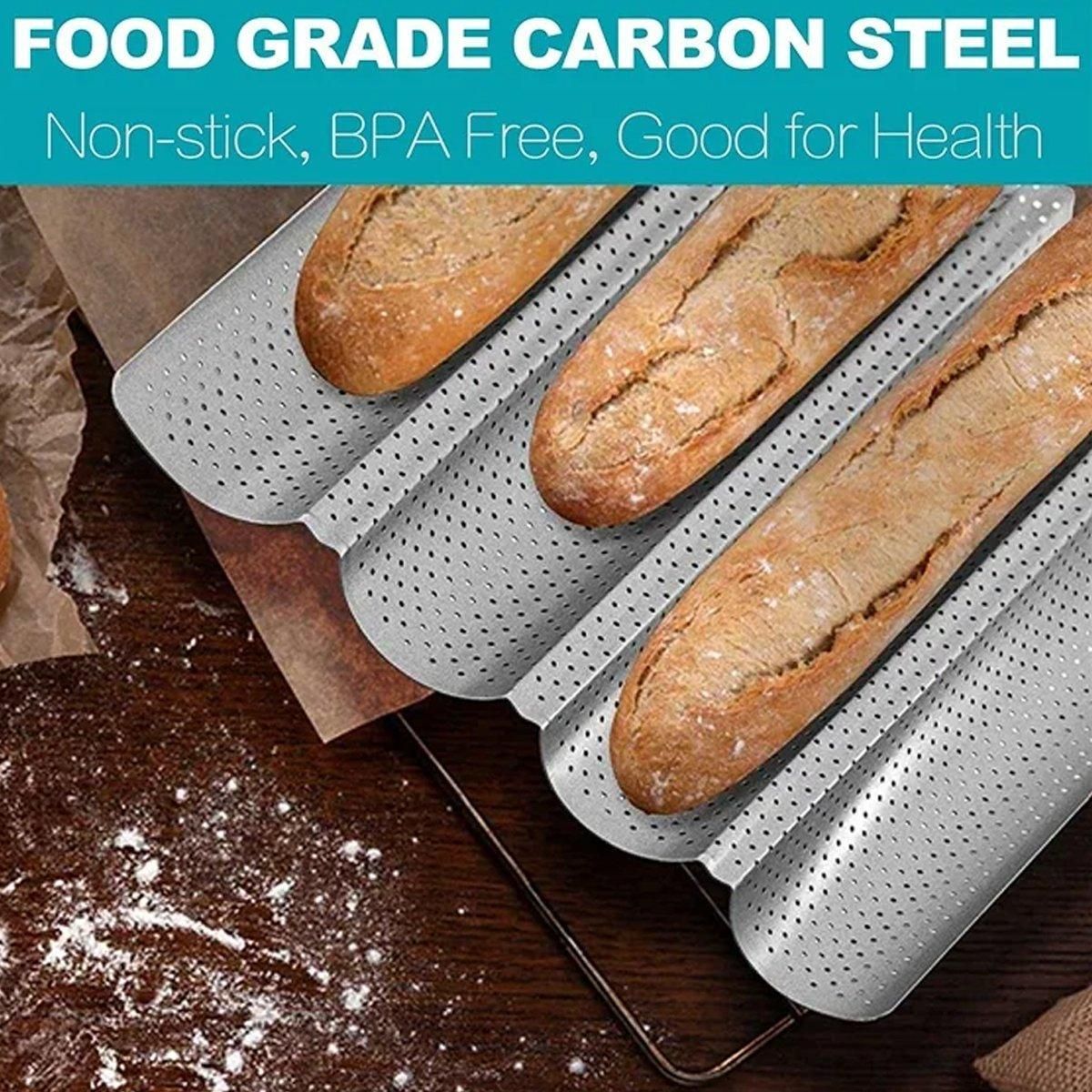 Non-stick French Baguette Pan Bread Baking Mould Loaves Mold Cooking Steel Tray