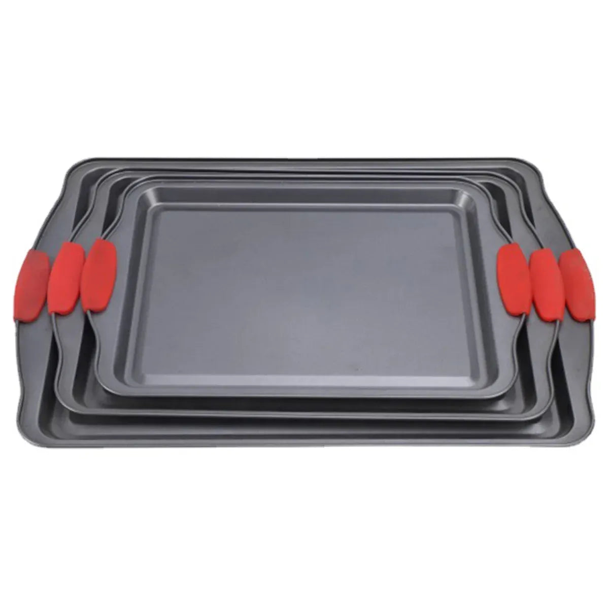 3PCS High Temp Non Stick Home Baking Tray Oven Safe Durable for Cakes Breads