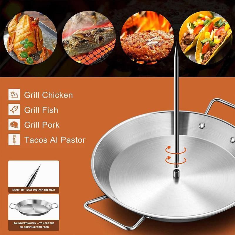 Stainless Steel Vertical Skewer Grill Pan Barbecue Kebab Rack Grill Cooking Tool