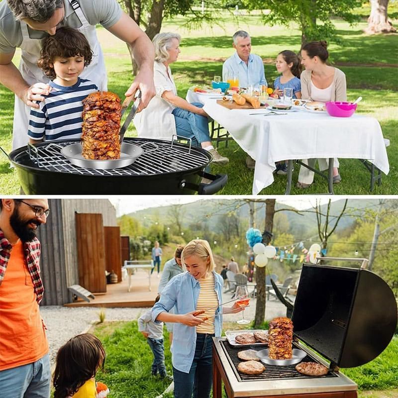 Stainless Steel Vertical Skewer Grill Pan Barbecue Kebab Rack Grill Cooking Tool