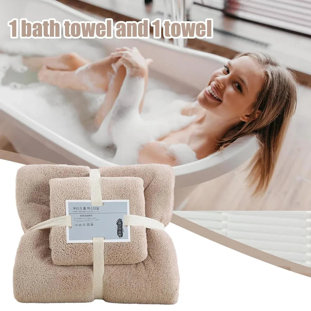 Coral Velvet Towel Set Bath Towels Soft Absorbent Quick Dry Face Hand Cloth Home - Blue