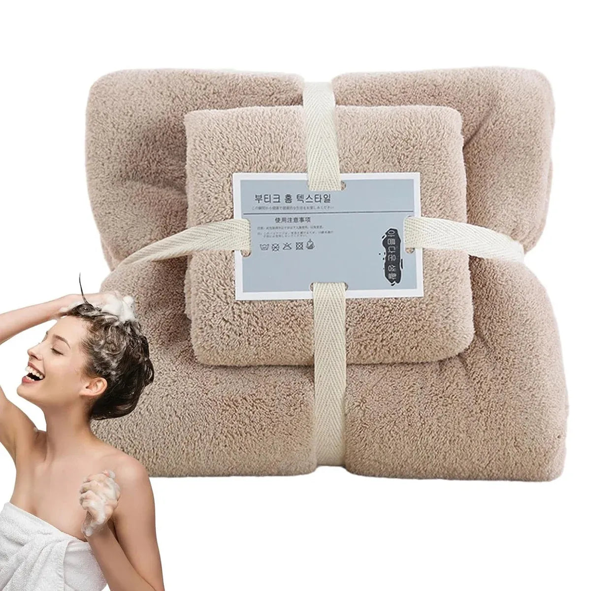 Coral Velvet Towel Set Bath Towels Soft Absorbent Quick Dry Face Hand Cloth Home - Blue