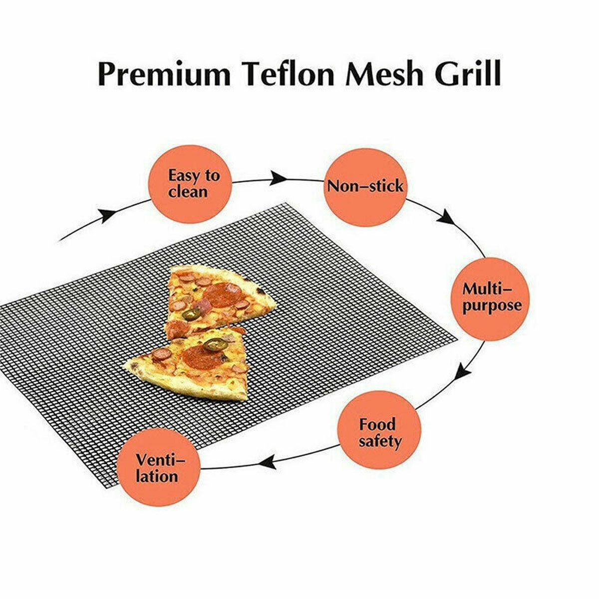 3/6/10PCS Non-Stick BBQ Grill Mat Mesh Liner Cooking Barbecue Sheet Baking Pad - 42X36cm-6PCS