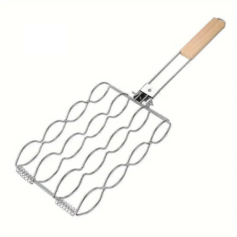 Folding Handle Corn Grill Clip Anti Scald Barbecue Tool for Home Outdoor Cooking