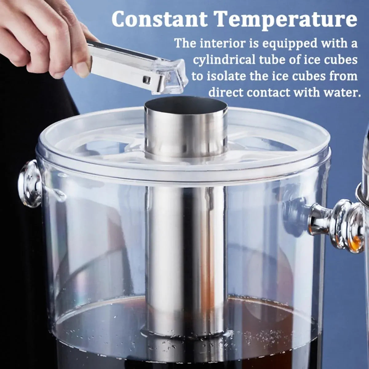 8L Stainless Steel Juice Dispenser Cold Beverage Coffee Milk Tea Machine - Golden