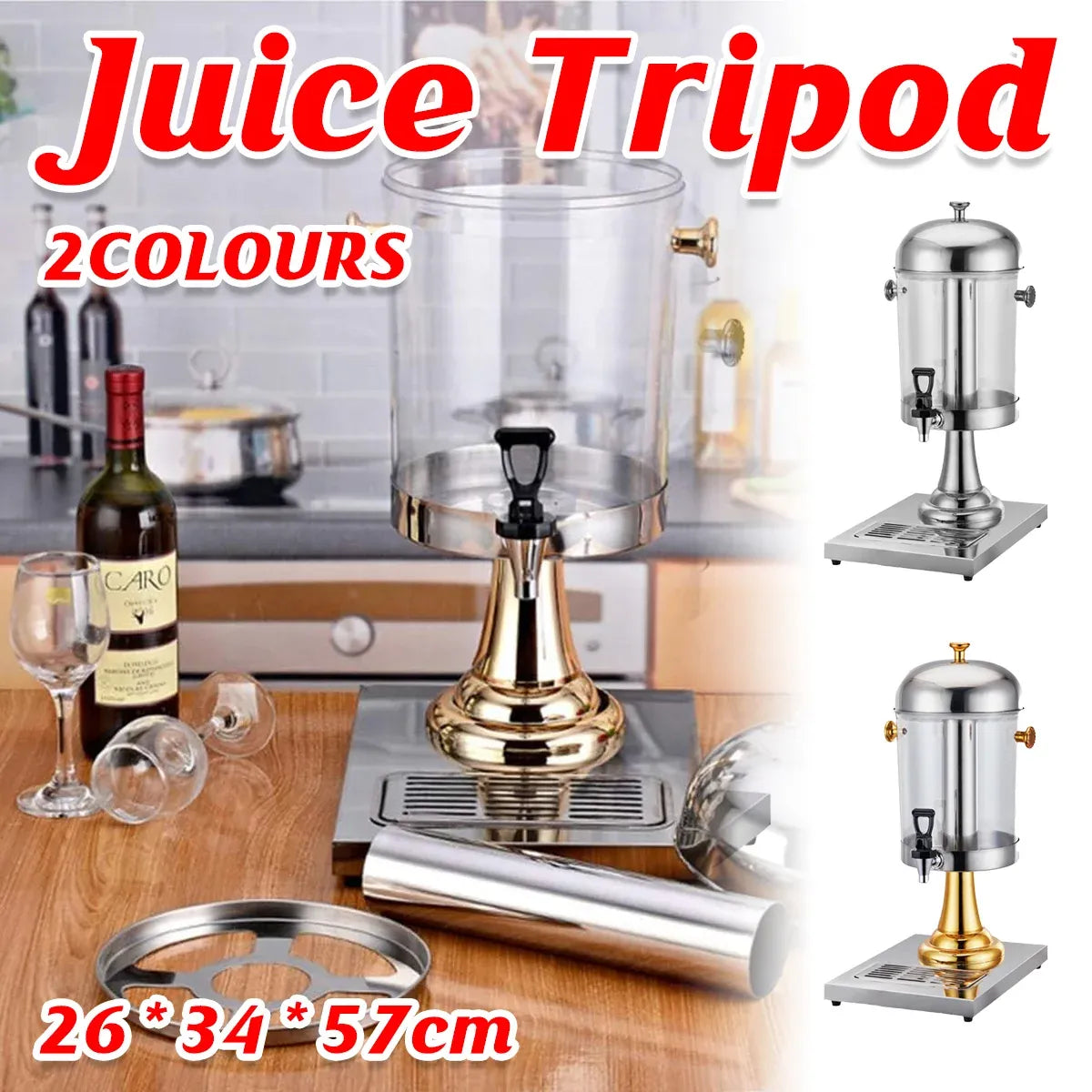 8L Stainless Steel Juice Dispenser Cold Beverage Coffee Milk Tea Machine - Golden