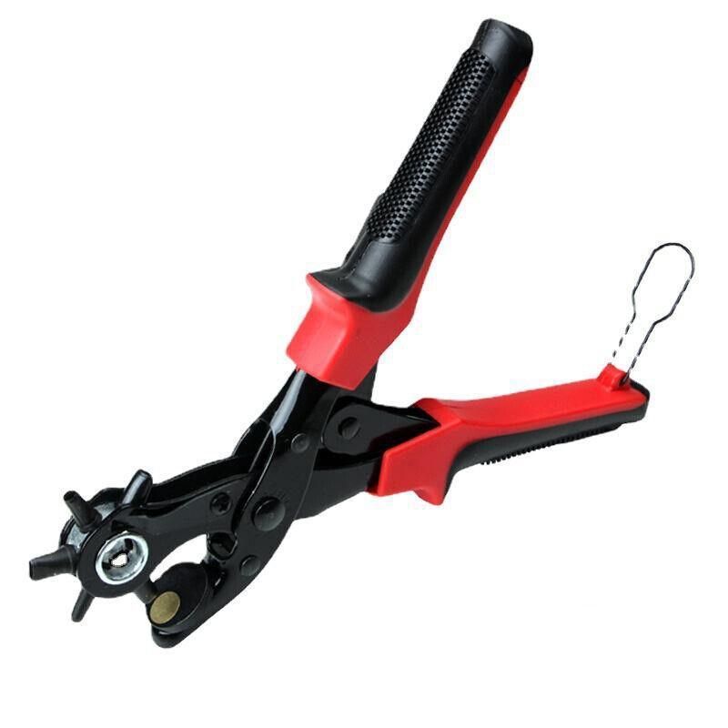 Heavy Duty Leather Hole Punch Tool with 6 Size Revolving Head for Belt and Fabric