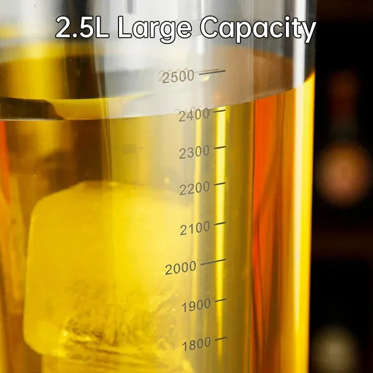 2.5L Beer Tower Beverage Dispenser Clear for Bar Party Home KTV Drink Serving - Black