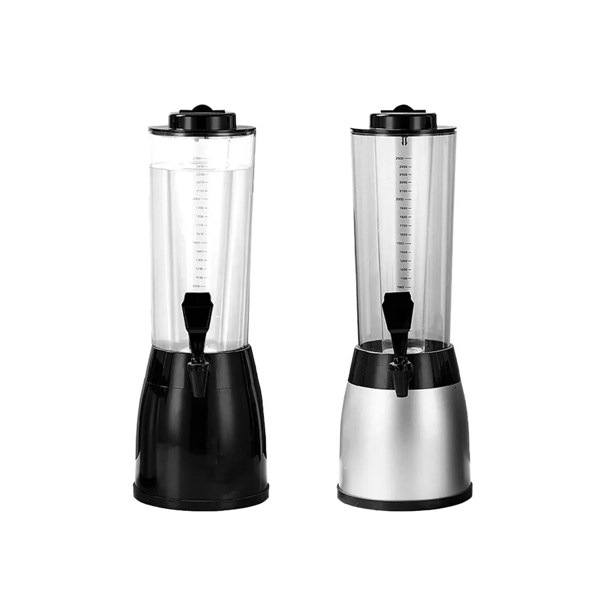 2.5L Beer Tower Beverage Dispenser Clear for Bar Party Home KTV Drink Serving - Silver