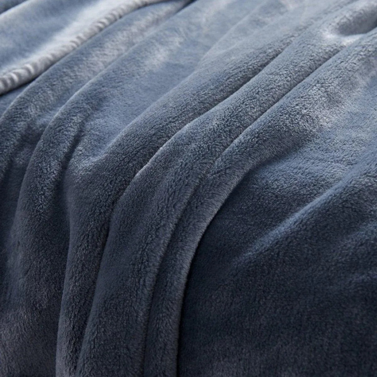 Soft Winter Flannel Blanket for Office Home Lunch Break Warm Cozy Throw Blanket - Grey Blue