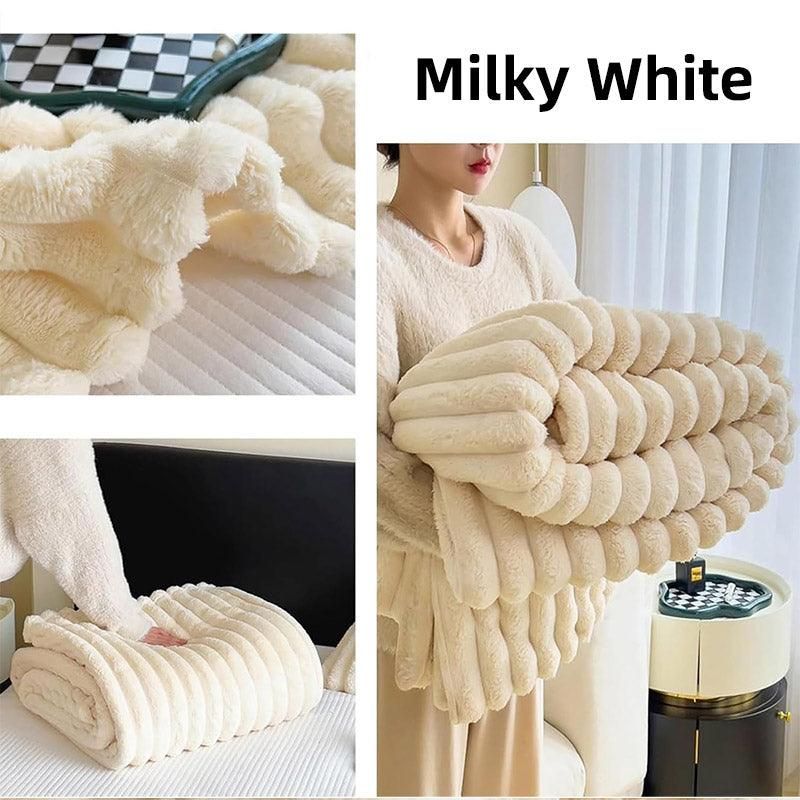Plush Blanket Leisure Blanket Autumn Winter Warm Nap Throw Soft Cozy - Khaki-100x150cm