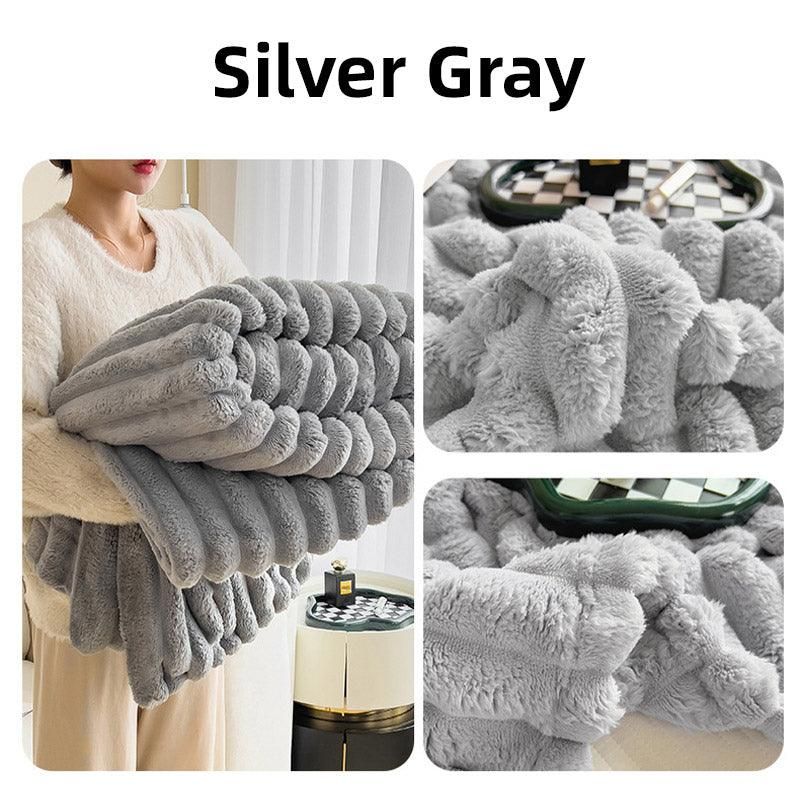 Plush Blanket Leisure Blanket Autumn Winter Warm Nap Throw Soft Cozy - Khaki-100x150cm