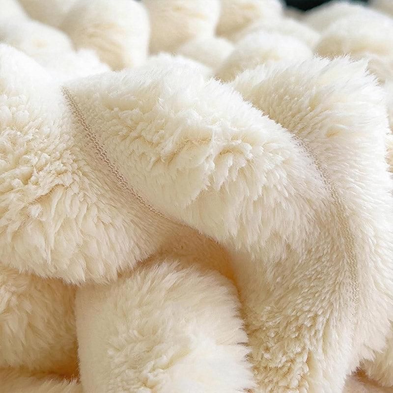 Plush Blanket Leisure Blanket Autumn Winter Warm Nap Throw Soft Cozy - White-150x200cm