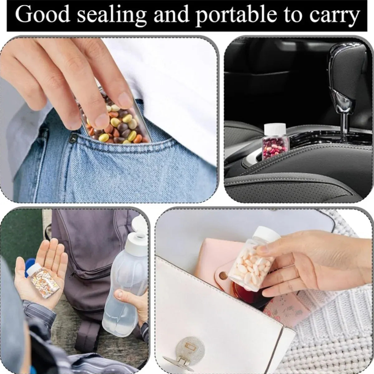 100Pcs Wide Mouth Clear Plastic Bottle with Lid 50/100ml Leakproof Storage Jars - 100ML